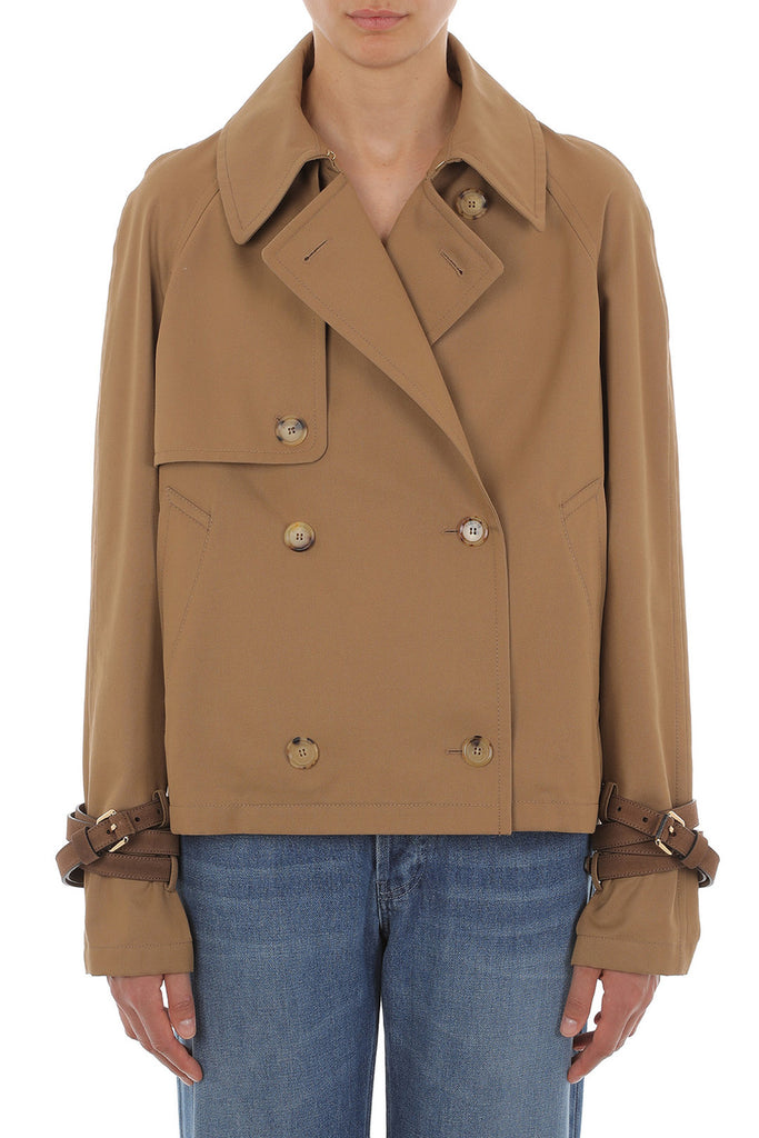 Cotton Blend Gabardine Trench Coat