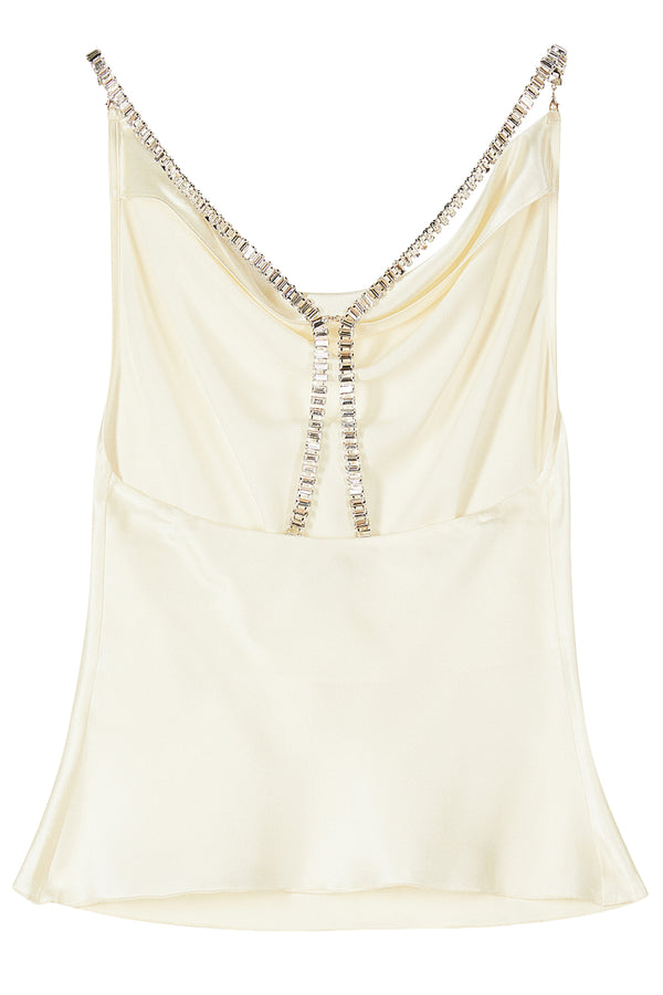 Jewel Detail 100% Silk Top