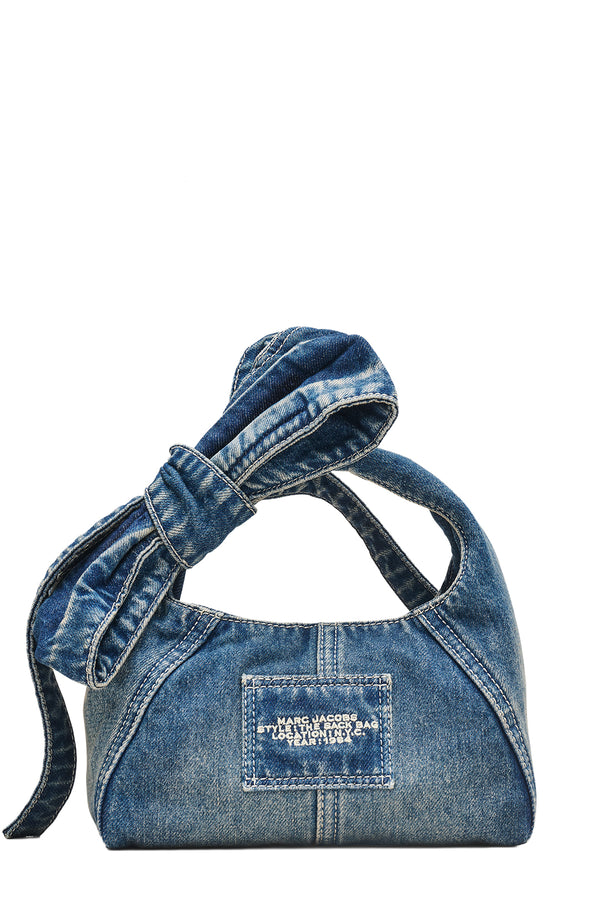 The Mini Bow Denim Sack Bag