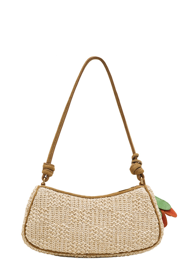 The Shoulder Summer Woven Charm Shoulder Bag