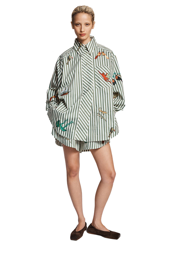 Bisou Embroidered Long Sleeve Shirt