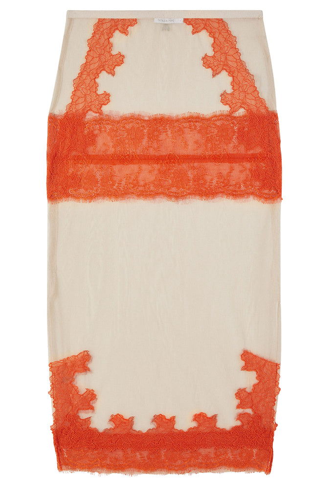 Lace Detail Sheer Skirt