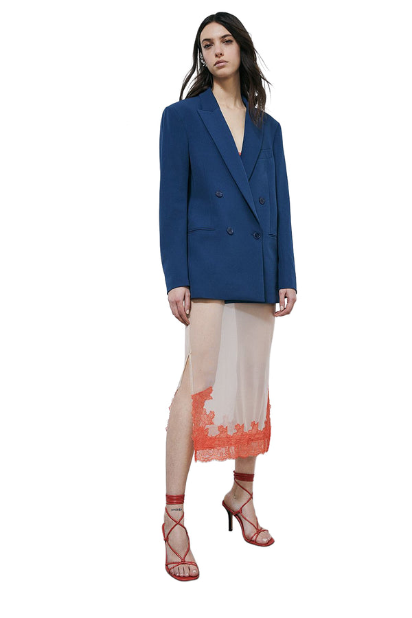 Lace Detail Sheer Skirt