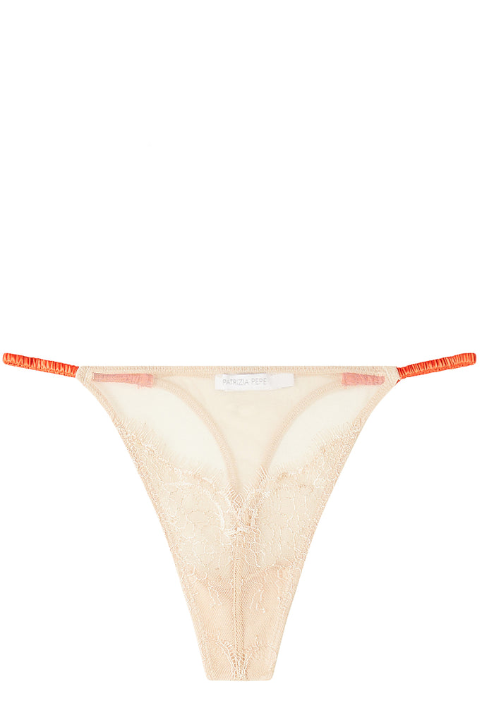 Sheer Lace Detail Thong