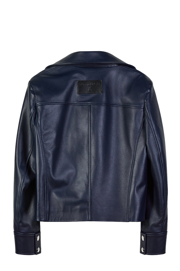 Pocket Detail Leather Jacket