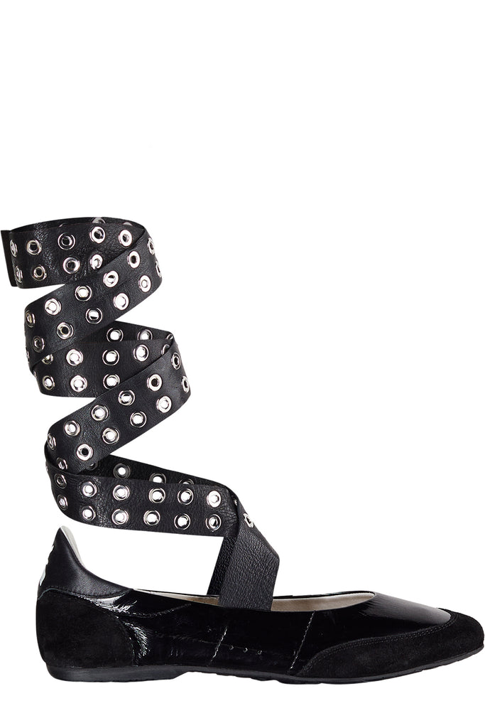 Studded Wrap Around Ballet Flats
