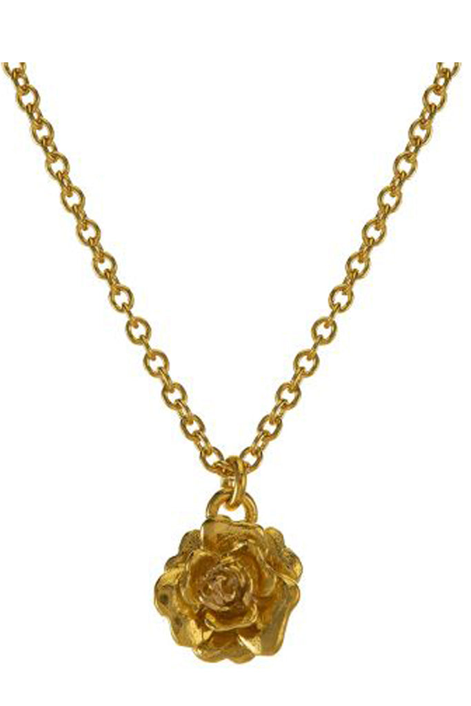 The rosa damasca necklace in gold colour from the brand ALEX MONROE