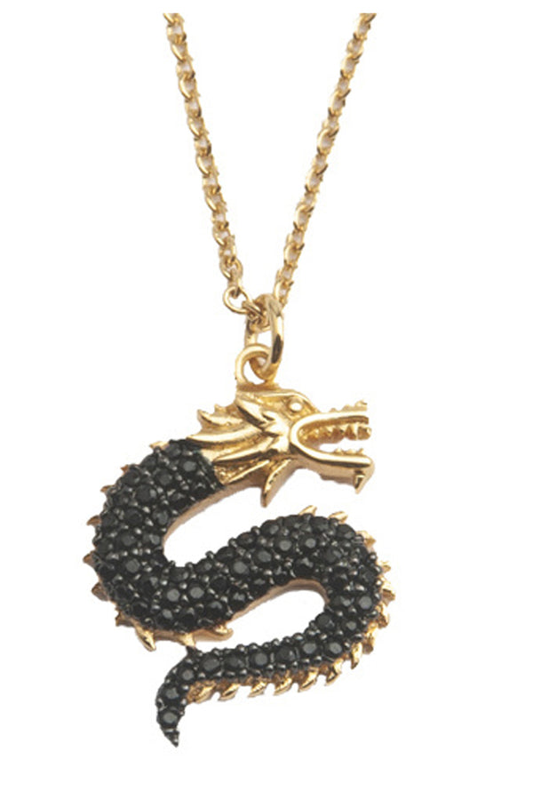 The big dragon necklace in gold and black colour from the brand ALL THE LUCK IN THE WORLD