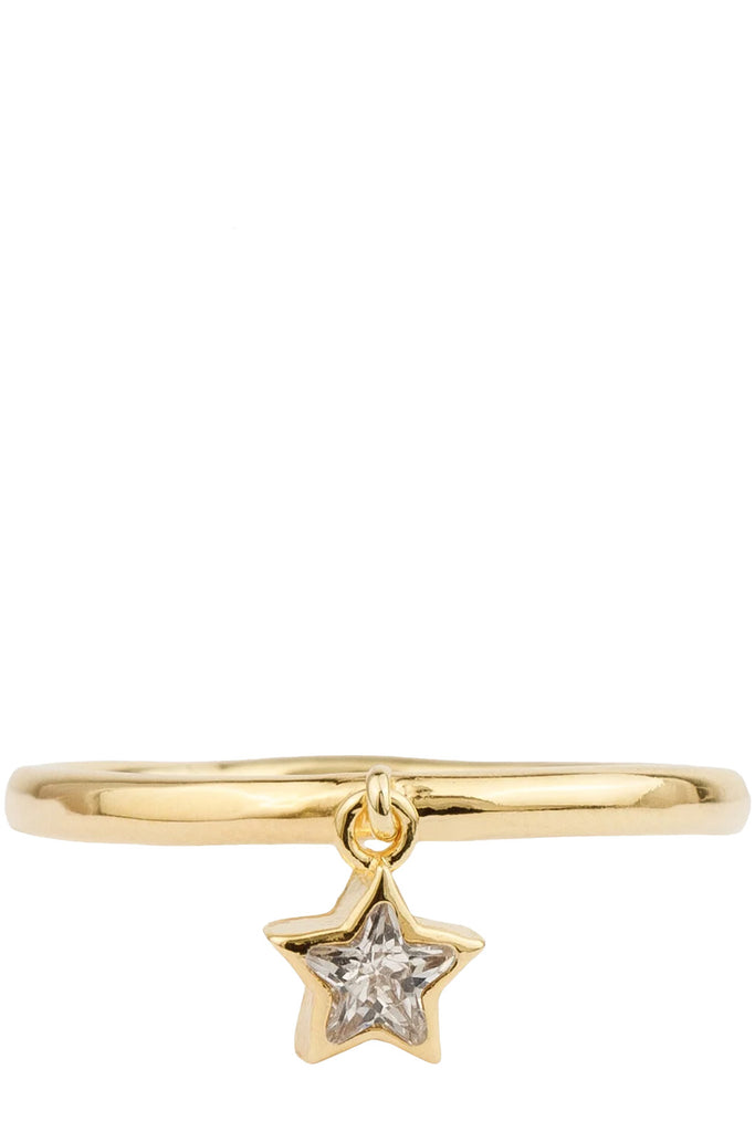 The Hanger Star Ring in gold and clear colours from the brand ALL THE LUCK IN THE WORLD.