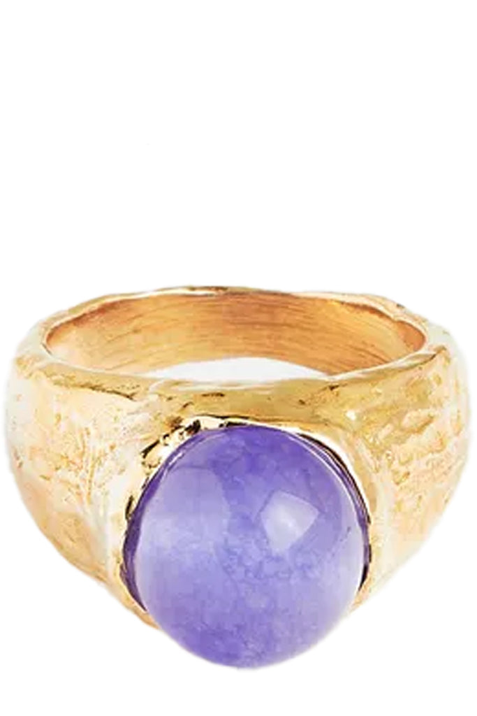 The Igneous ring in gold and purple colours from the brand ANITA BERISHA