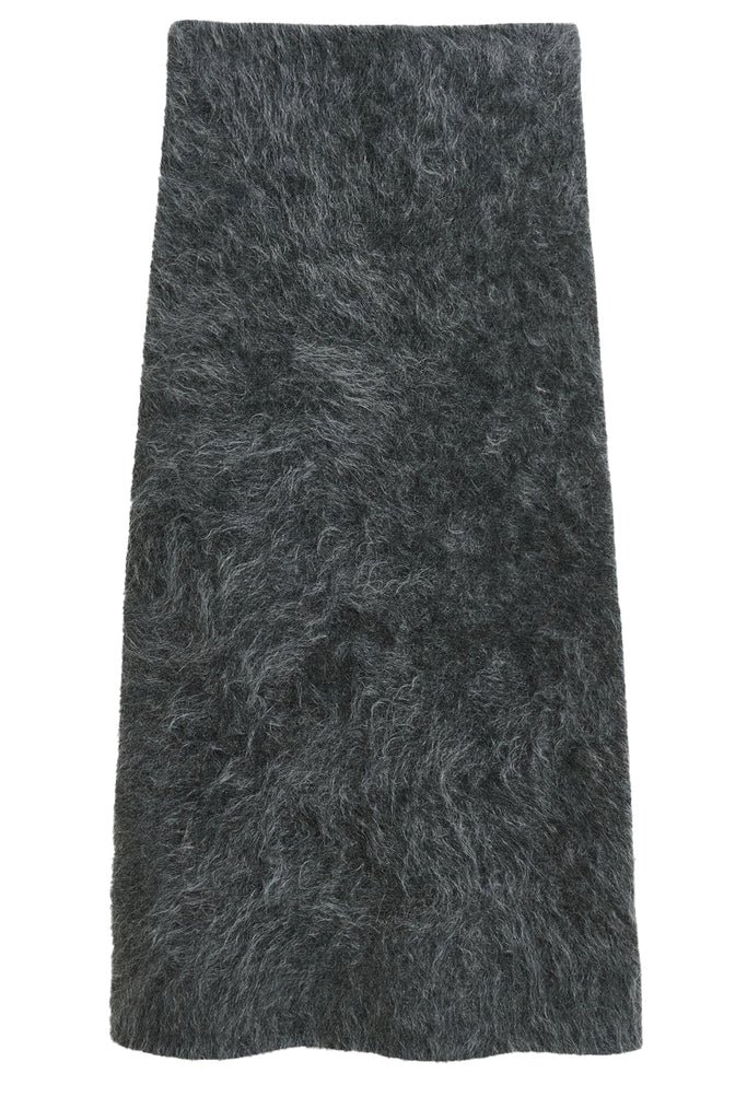 The Estille Wool-Blend Midi Skirt in jet grey from the brand BY MALENE BIRGER