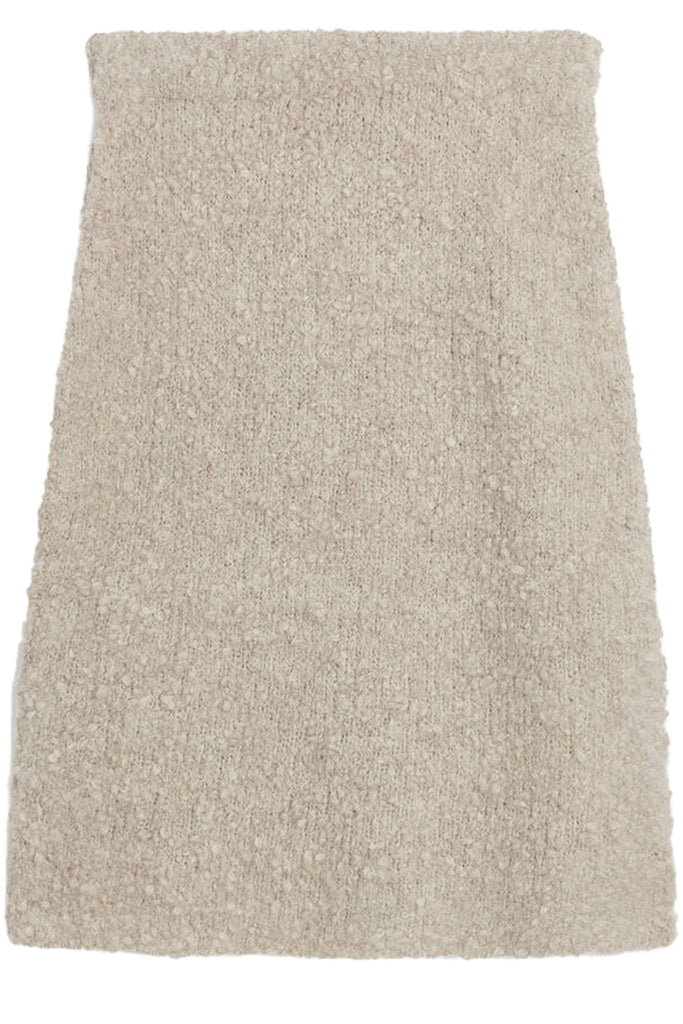 The Kilena Alpaca wool-blend mini skirt in beige color from the brand BY MALENE BIRGER
