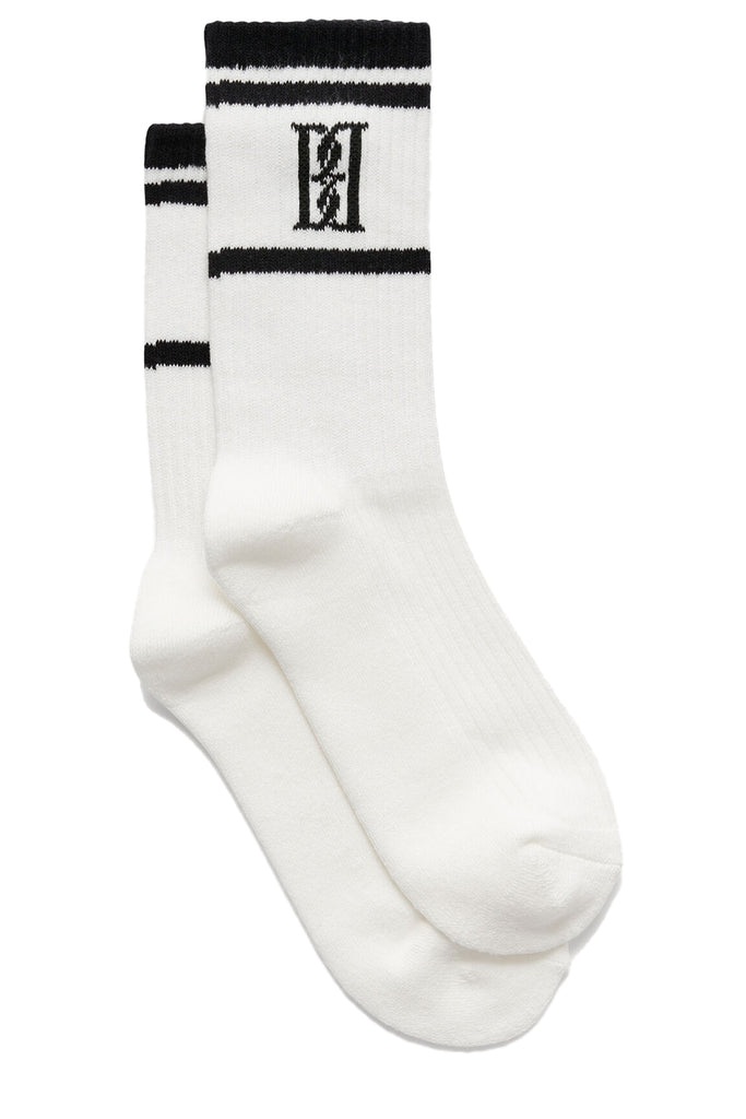 The Leilana Logo-Knit Socks in soft white colour from the brand BY MALENE BIRGER