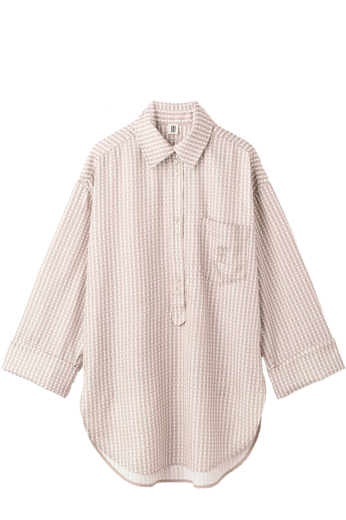 The Maye Oversize Wide-Cuff Shirt in beige colour from the brand BY MALENE BIRGER