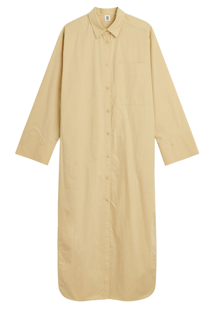 The Perros Oversize Organic-Cotton Shirt Dress in sand colour from the brand BY MALENE BIRGER