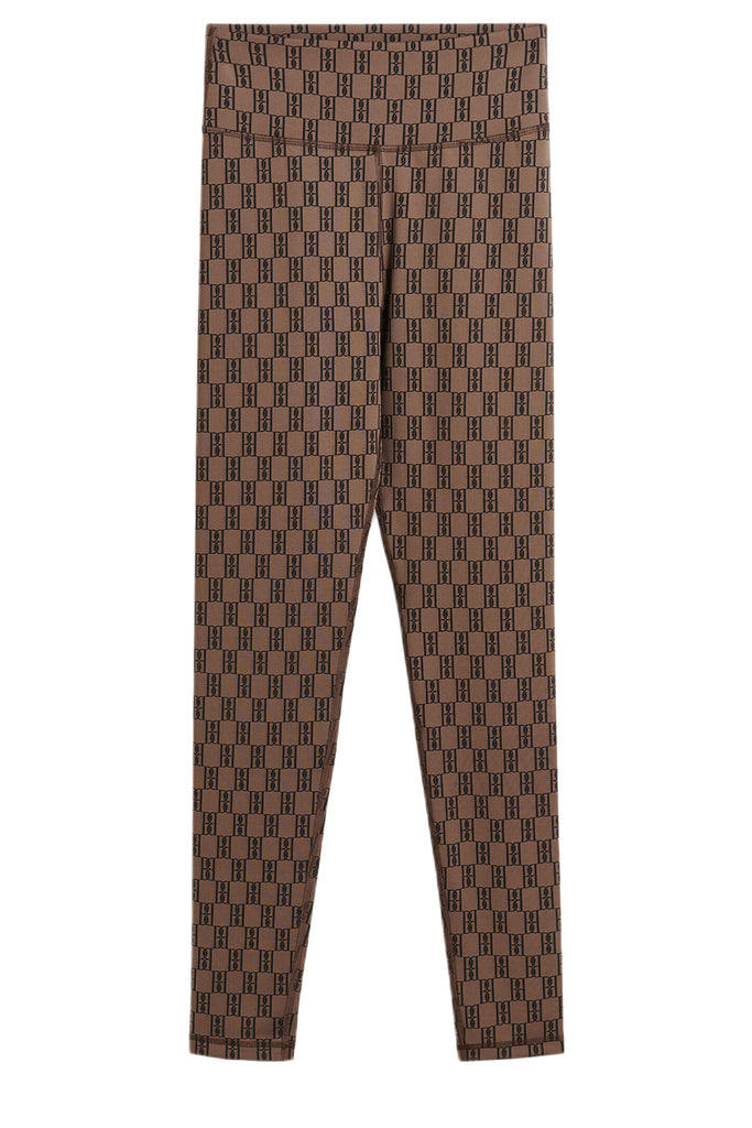 The Polene Logo-Knit Leggings in dark mahogany from the brand BY MALENE BIRGER