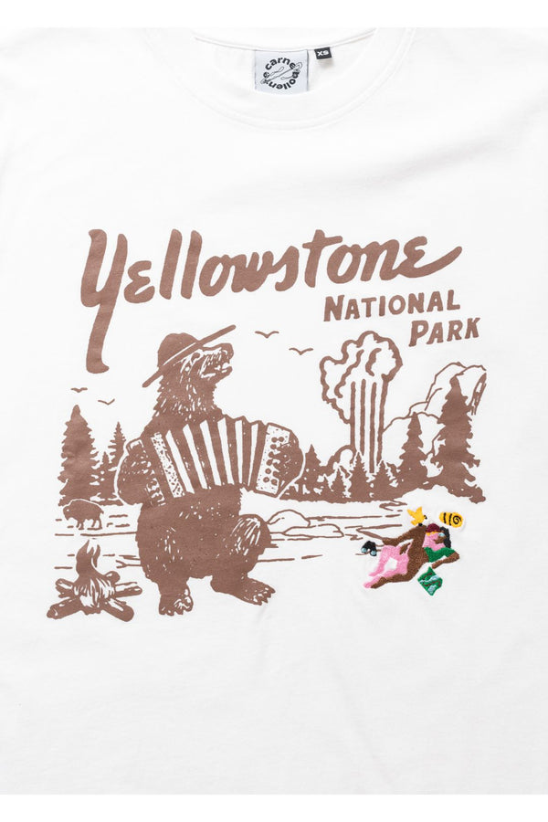 The Yellowstone bone organic cotton T-shirt in white color from the brand CARNE BOLLENTE