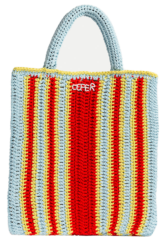 The Homero handmade woven totebag in light blue color from the brand CEFÉR