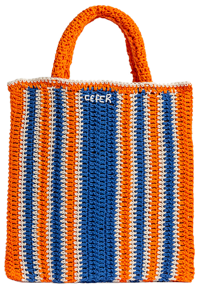 The Homero handmade woven totebag in orange color from the brand CEFÉR