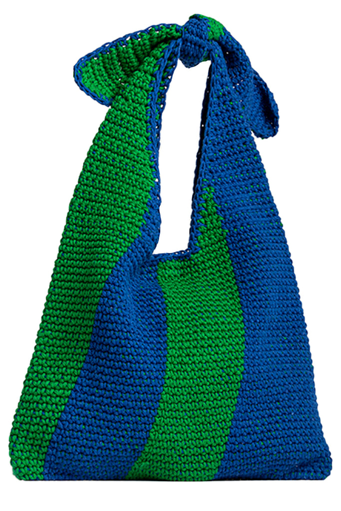 The Pekines handmade woven totebag in blue and green colors from the brand CEFÉR