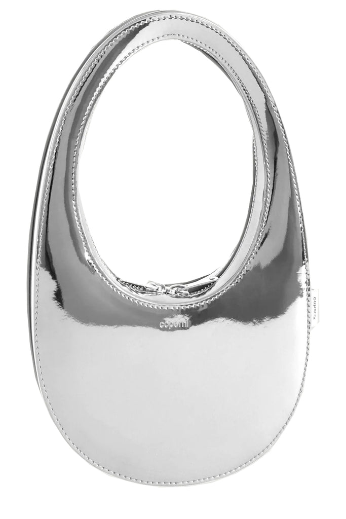 The Mirror mini swipe bag in the colour silver by the brand COPERNI