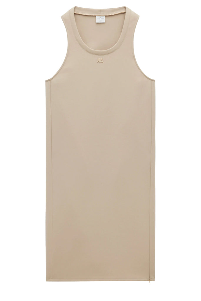 The Holistic twill midi dress in sand colour from the brand COURRÈGES