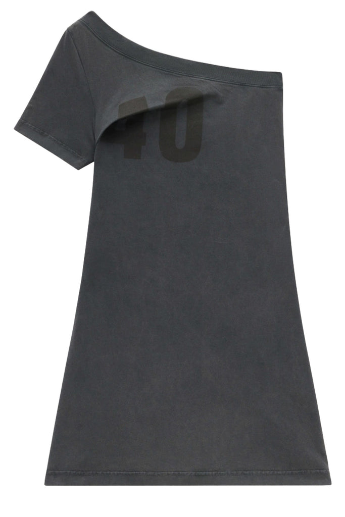 The Tuba Twist-Detail Printed Dress in grey colour from the brand COURRÈGES