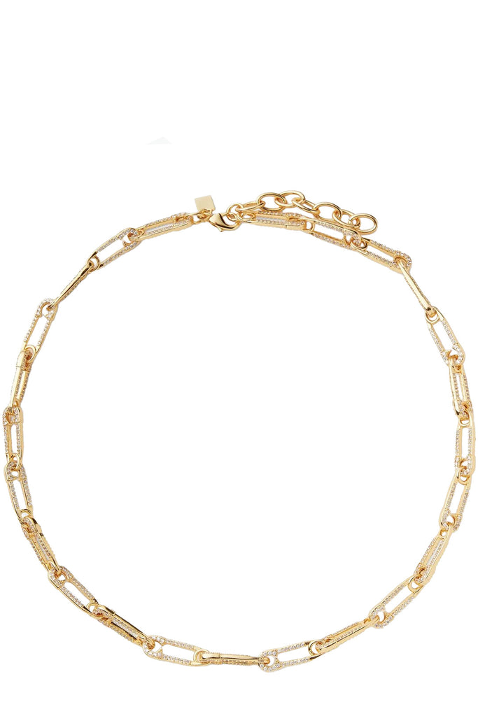 The Locked necklace in gold and clear colours from the brand CRYSTAL HAZE