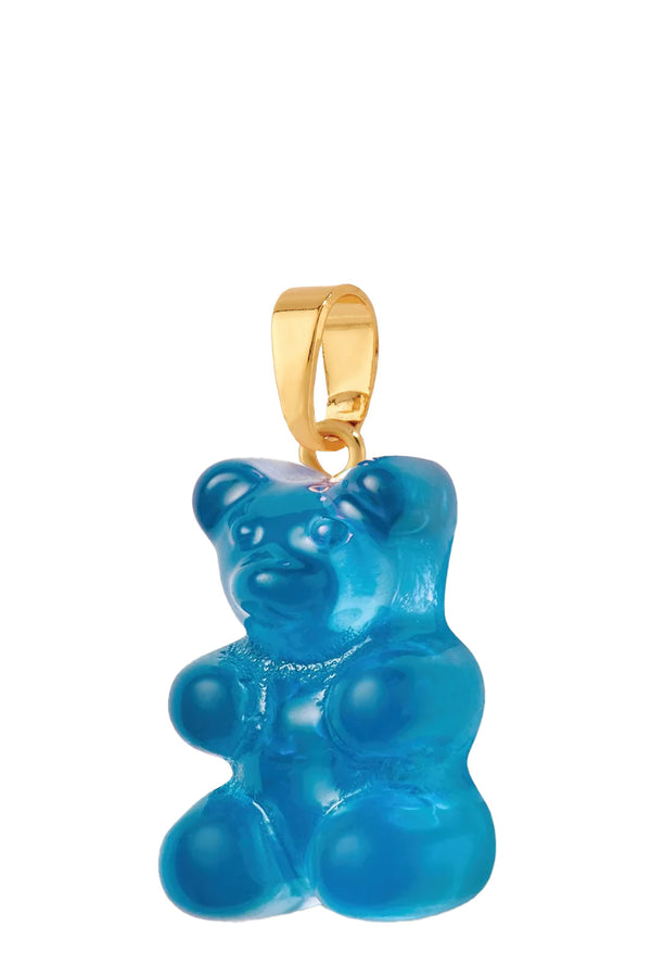 The Nostalgia bear pendant with classic connector in gold and azure colours from the brand CRYSTAL HAZE