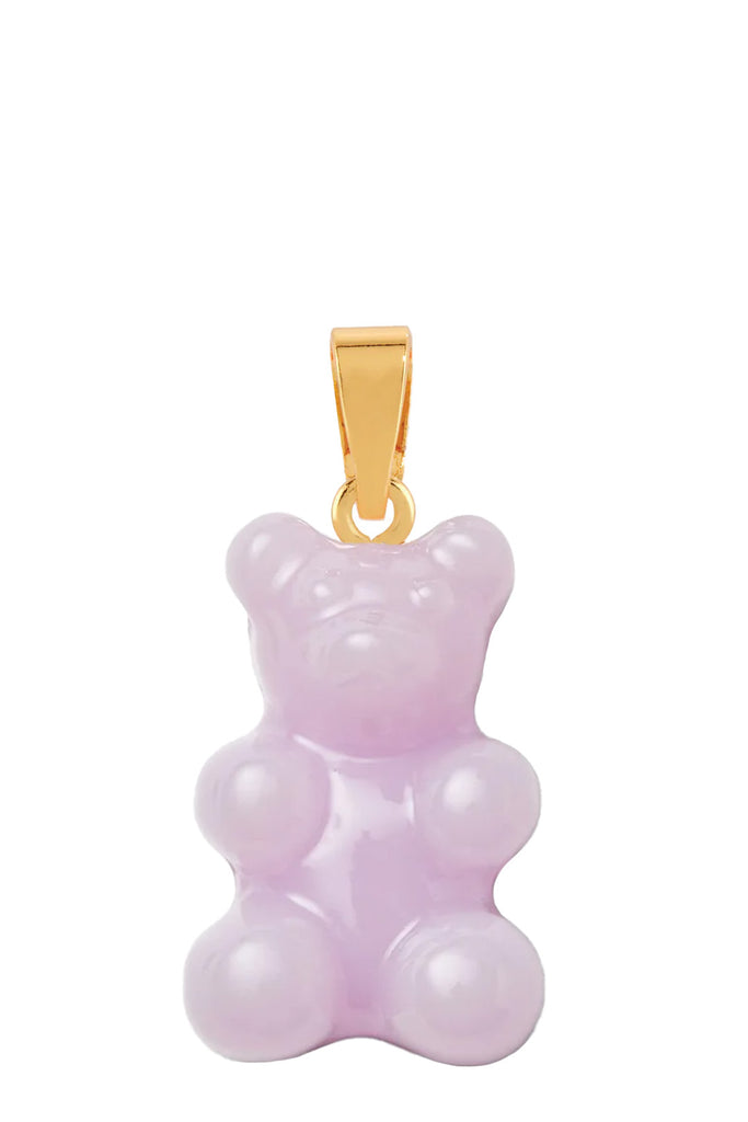 The nostalgia bear pendant with classic connector in gold lavender colors from the brand CRYSTAL HAZE