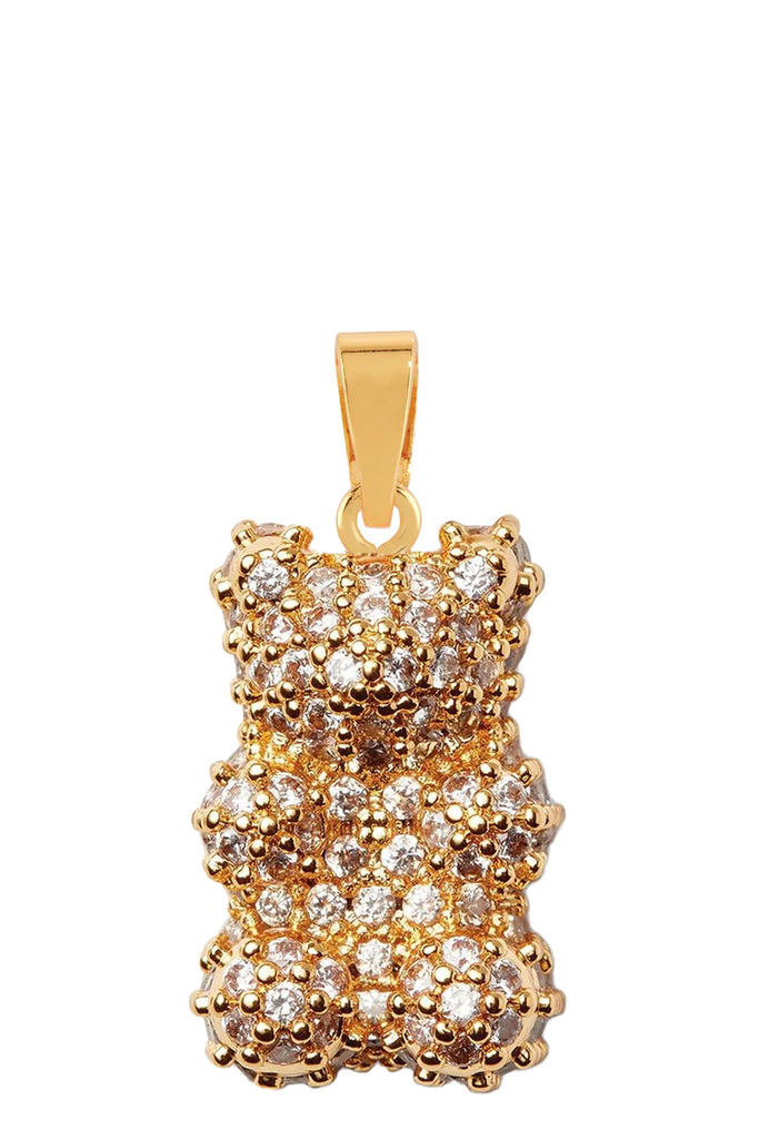 The nostalgia bear pendant with classic connector in gold and pave colors from the brand CRYSTAL HAZE