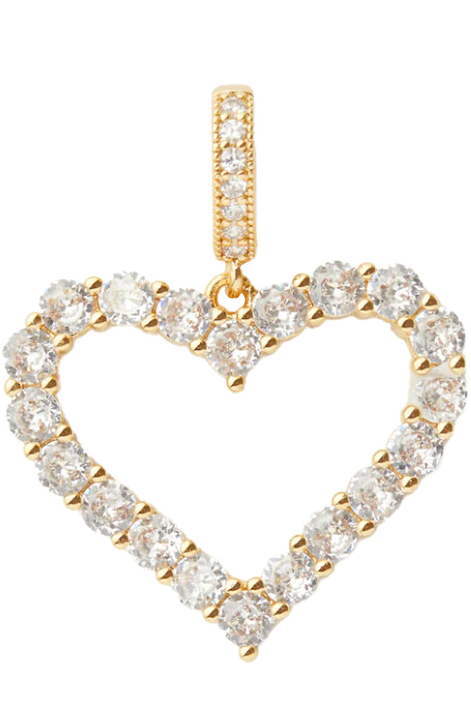The Not So Heartless crystal embellished pendant in gold and clear colour from the brand CRYSTAL HAZE