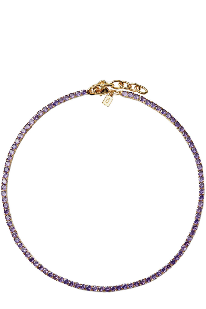 The Serena necklace in gold and lavender colours from the brand CRYSTAL HAZE