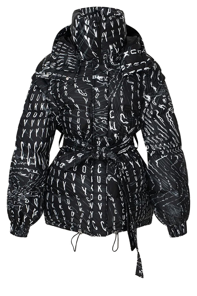 The Rora logo-print feather down jacket in black colour from the brand CUKOVY