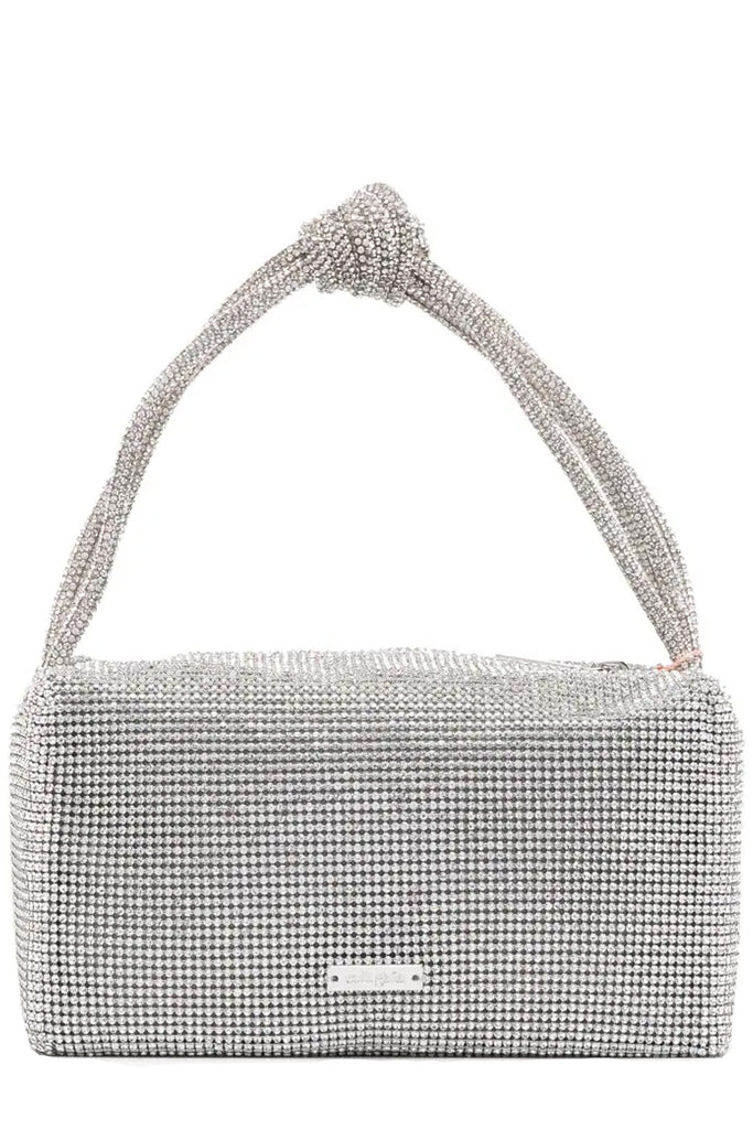 The Sienna mini rhinestone bag in silver color from the brand CULT GAIA