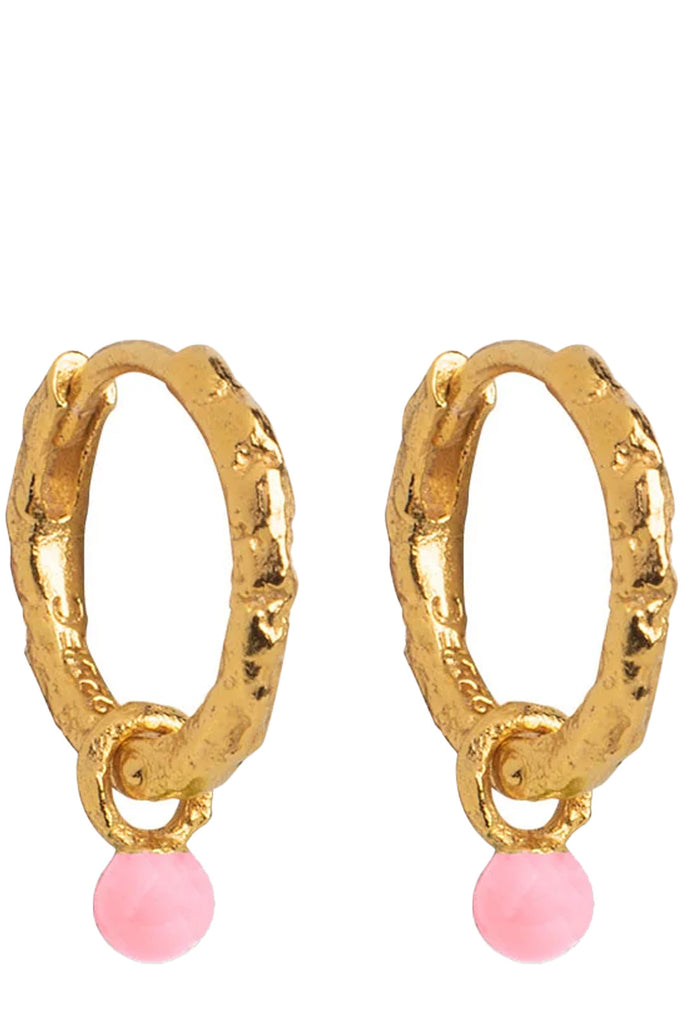 The Belle hoop earrings in gold and light-pink colour from the brand ENAMEL COPENHAGEN