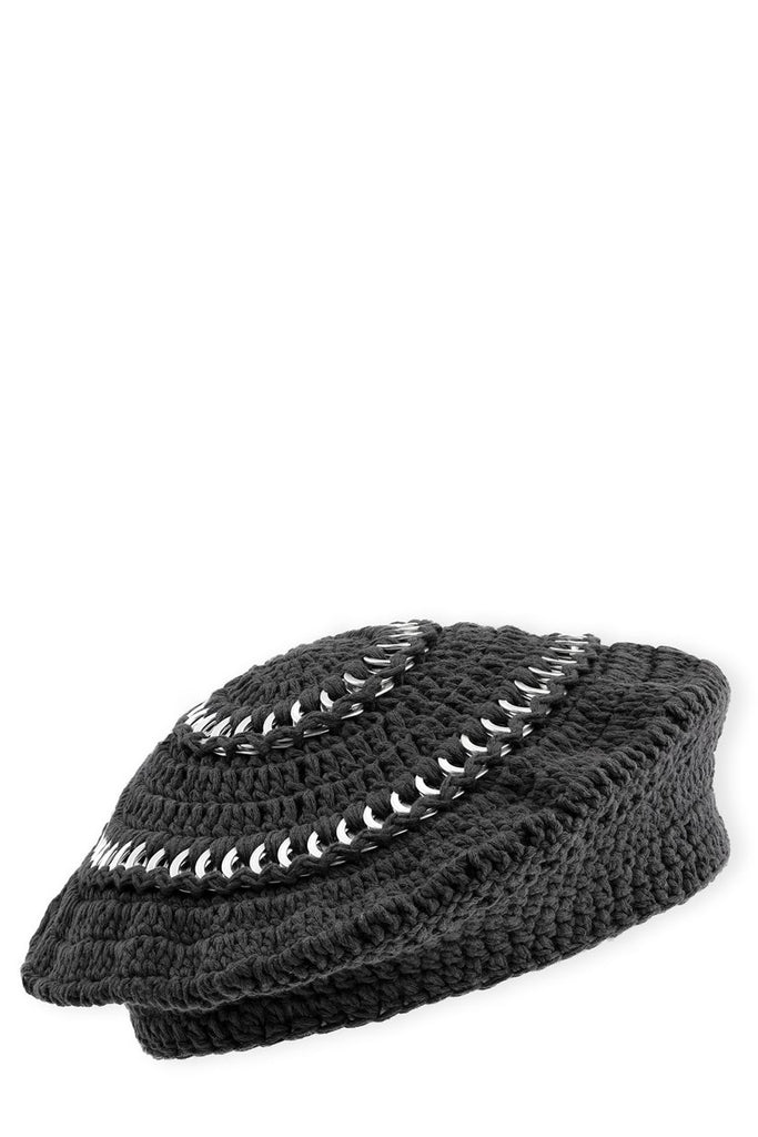 The cotton-knit beret in phantom color from the brand GANNI.