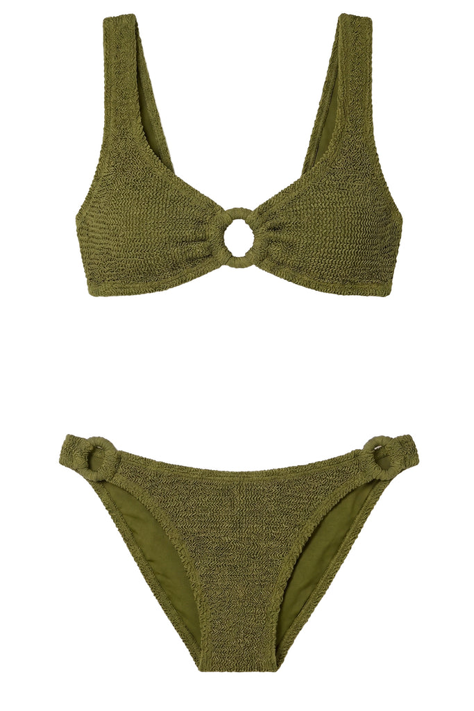 Hallie Ring-Detail Plunge-Neck Bikini