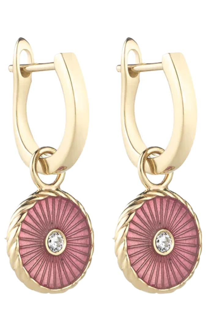 The Nomad drop earrings in gold, red and white colours from the brand HEAVENLY LONDON