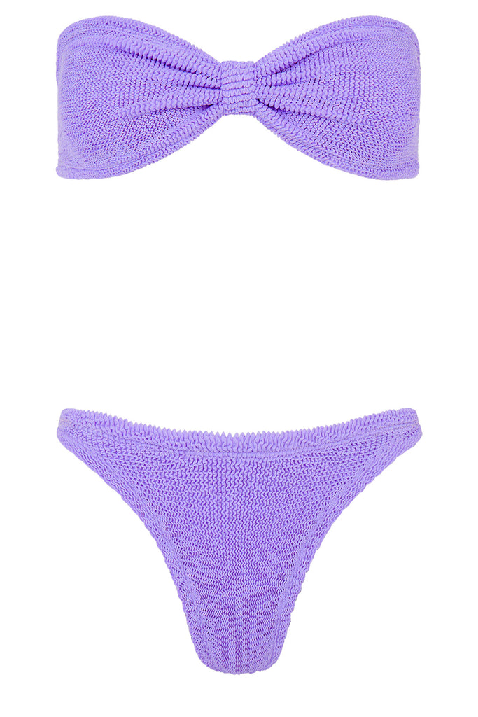 The Jean bandeau bikini in lilac color from the brand HUNZA G
