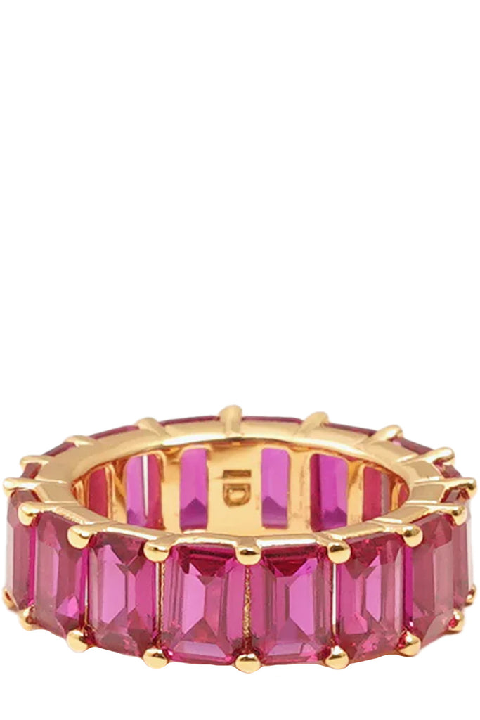 The chunky colorful ring in gold and pink colours from the brand IZABEL DISPLAY