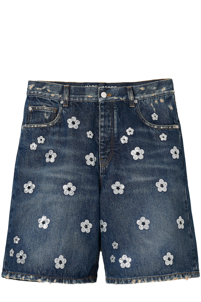 Virágmintás bőszárú short