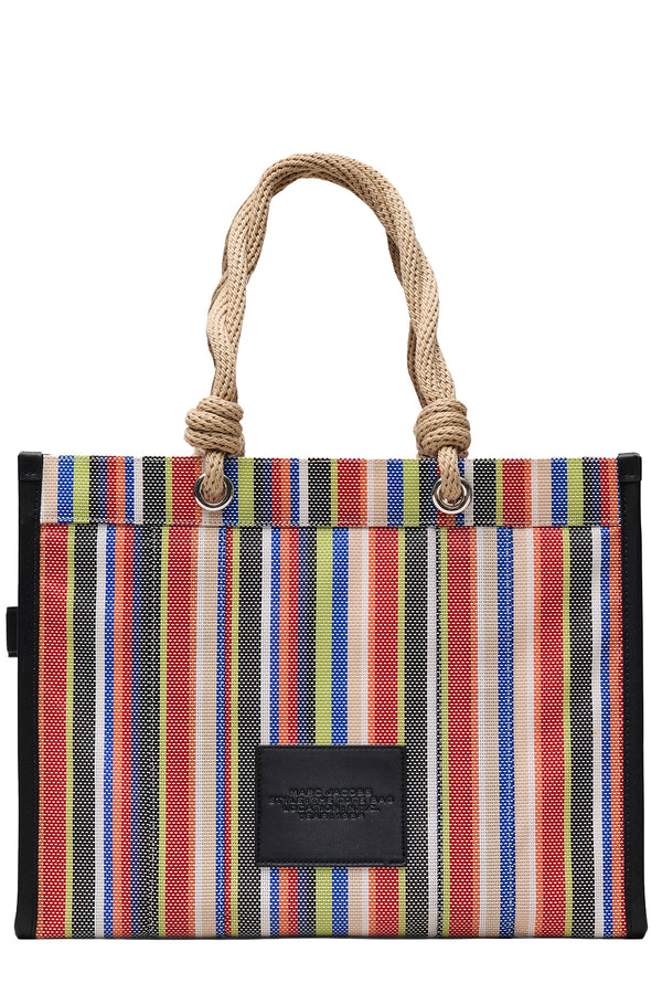 The Large Stripe Mesh Rope Tote Bag