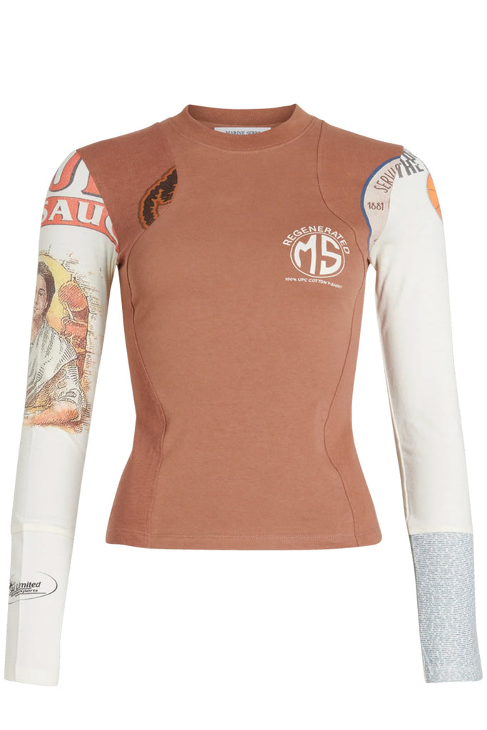 The graphic-print long-sleeve top in multicolor from the brand MARINE SERRE