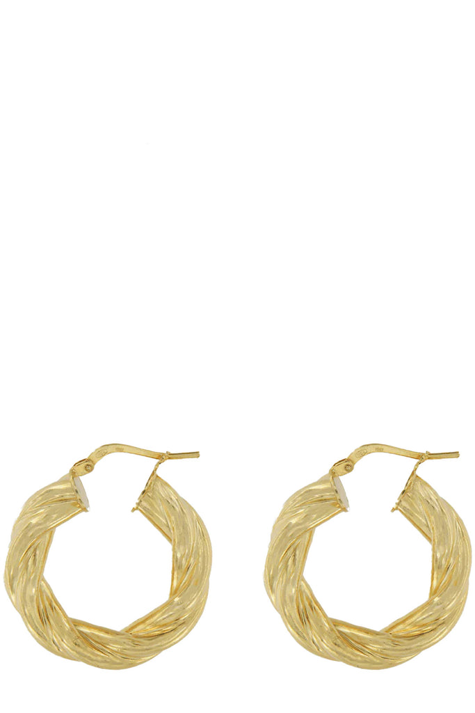The Tie In hoop earrings in gold colour from the brand MESH