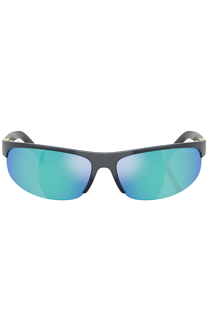 Oval Biker Logo-Detail Sunglasses