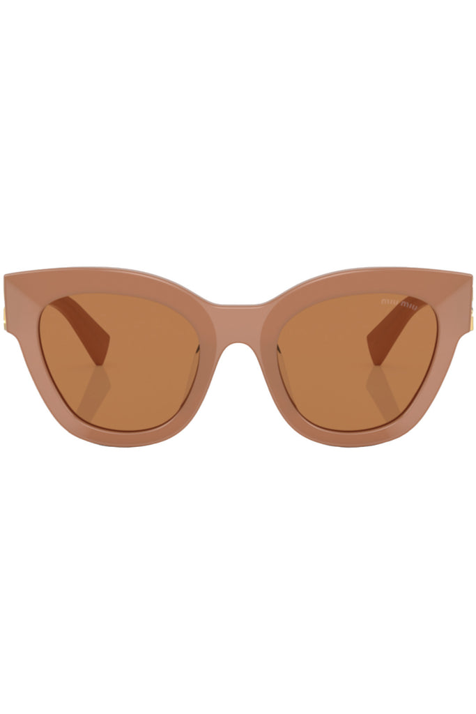 The square-frame metal logo-hinge sunglasses from the brand MIU MIU
