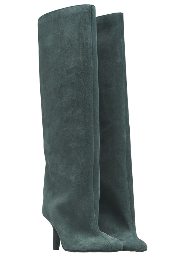 The Anatomic Slip-On Suede Boots in green colour from the brand MM6 Maison Margiela