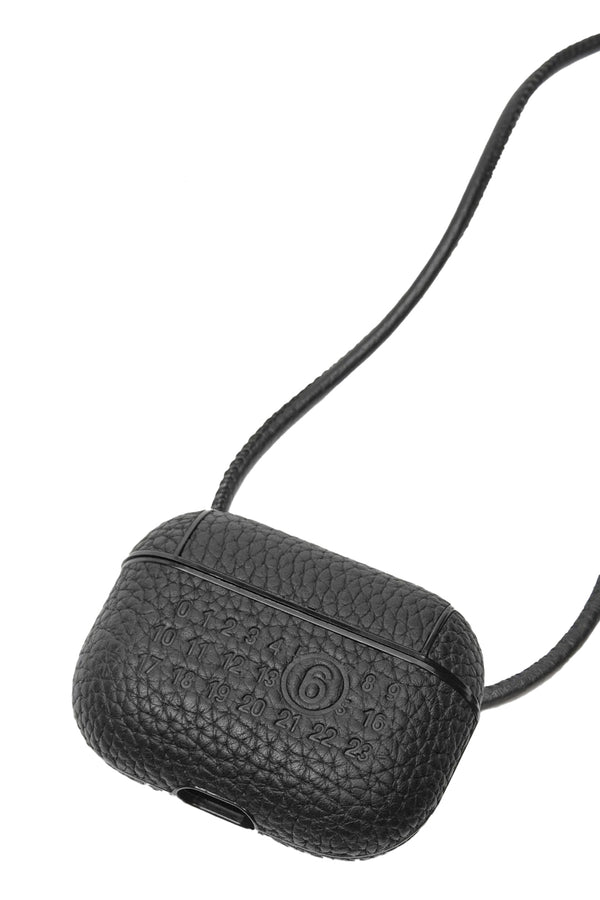 The Label AirPods Case in black colour from the brand MM6 Maison Margiela