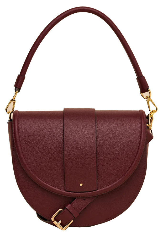 The mini saddle bag in burgundy colour from the brand NINI